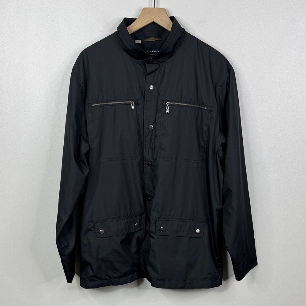 Cutter & Buck Black Windbreaker Jacket Men's L Full Zip Lightweight Golf Shell